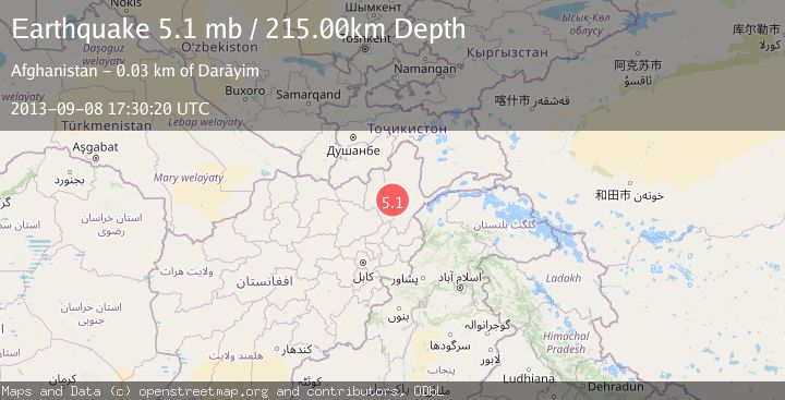 Map of HINDU KUSH REGION, AFGHANISTAN