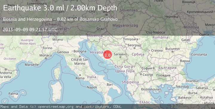 Map of BOSNIA AND HERZEGOVINA