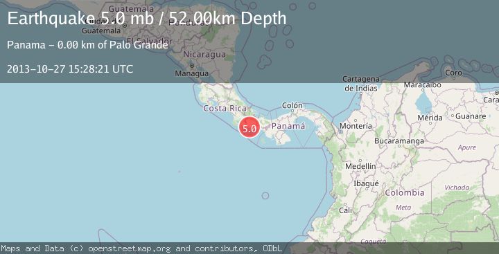 Map of PANAMA-COSTA RICA BORDER REGION
