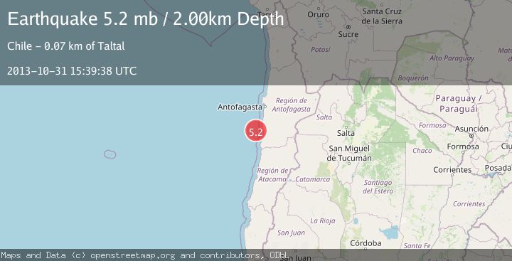 Map of OFFSHORE ANTOFAGASTA, CHILE