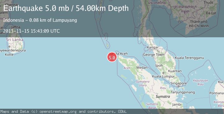 Map of NORTHERN SUMATRA, INDONESIA