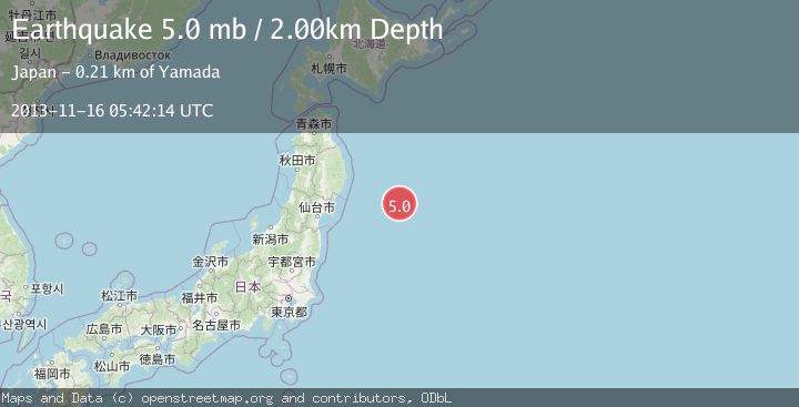 Map of OFF EAST COAST OF HONSHU, JAPAN