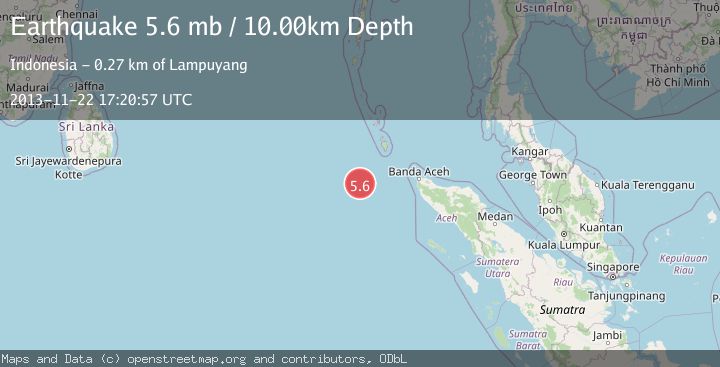 Map of OFF W COAST OF NORTHERN SUMATRA