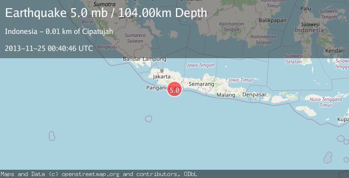 Map of JAVA, INDONESIA