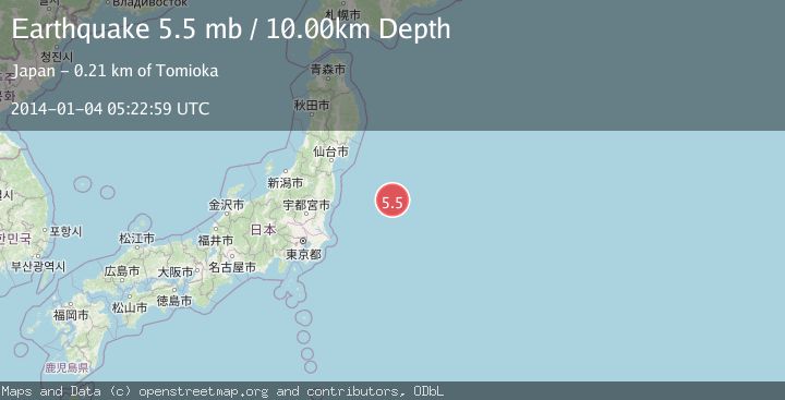 Map of OFF EAST COAST OF HONSHU, JAPAN