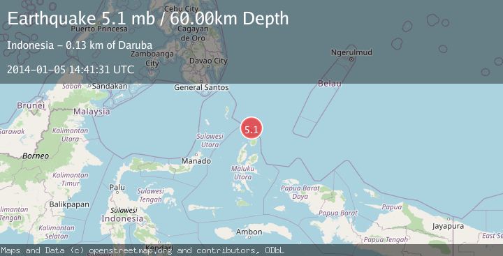 Map of NORTH OF HALMAHERA, INDONESIA