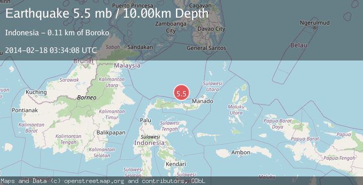 Map of MINAHASA, SULAWESI, INDONESIA