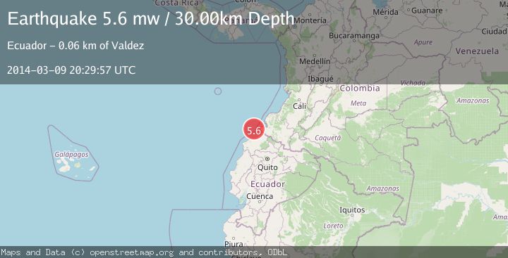 Map of NEAR COAST OF ECUADOR