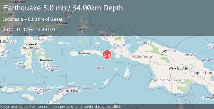Map of CERAM SEA, INDONESIA