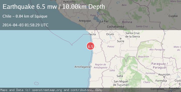 Map of OFFSHORE TARAPACA, CHILE