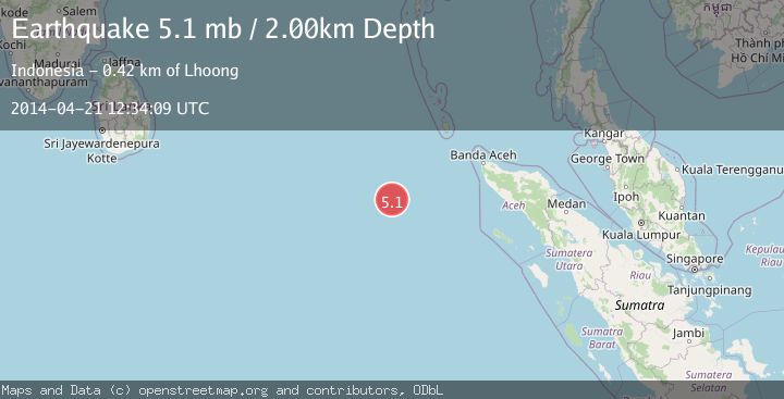 Map of OFF W COAST OF NORTHERN SUMATRA