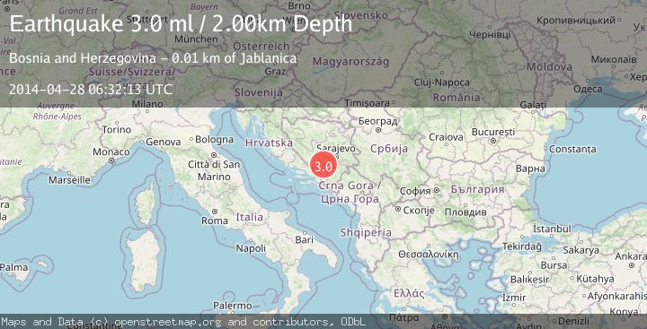 Map of BOSNIA AND HERZEGOVINA