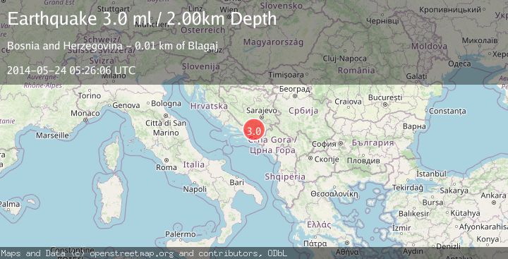 Map of BOSNIA AND HERZEGOVINA
