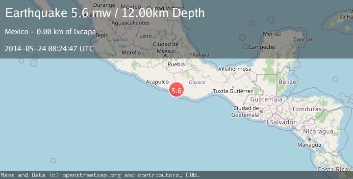 Map of OAXACA, MEXICO