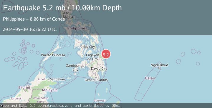 Map of MINDANAO, PHILIPPINES