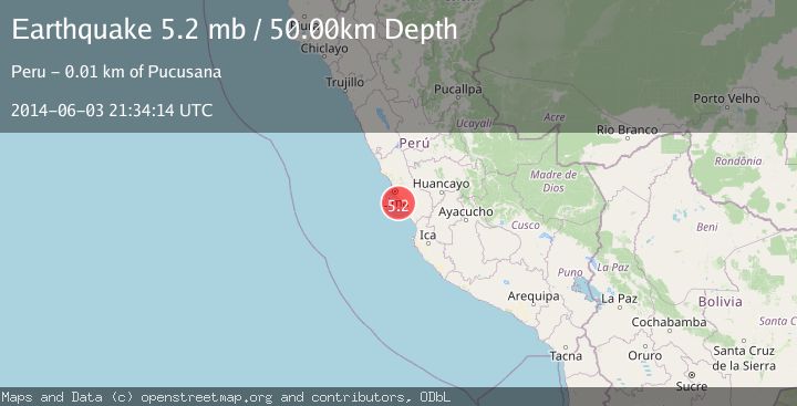 Map of NEAR COAST OF CENTRAL PERU