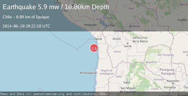 Map of OFFSHORE TARAPACA, CHILE