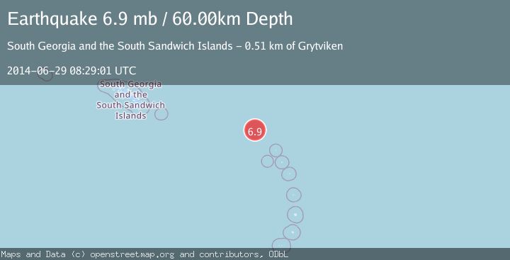 Map of SOUTH SANDWICH ISLANDS REGION