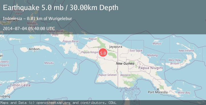 Map of PAPUA, INDONESIA