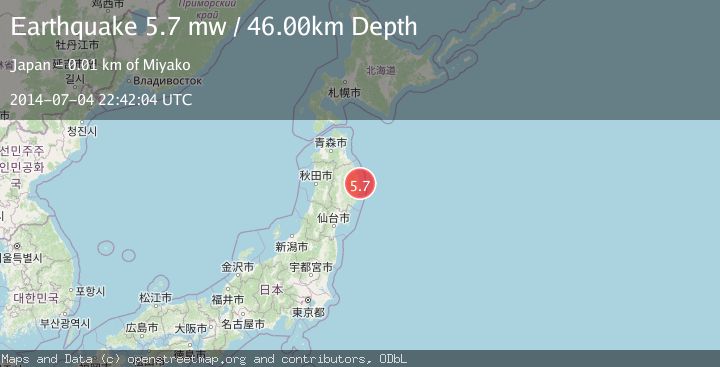 Map of NEAR EAST COAST OF HONSHU, JAPAN