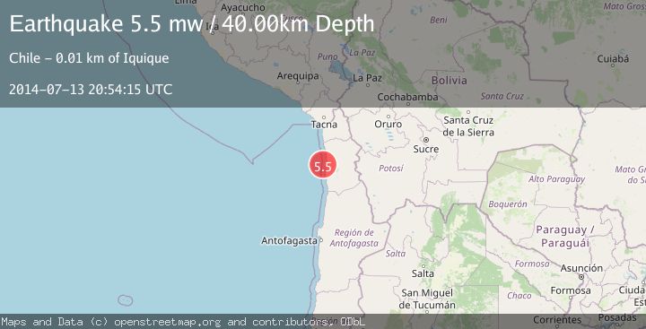Map of OFFSHORE TARAPACA, CHILE