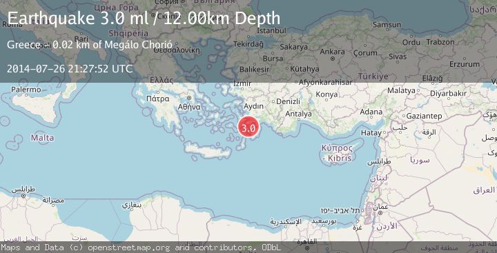 Map of DODECANESE IS.-TURKEY BORDER REG