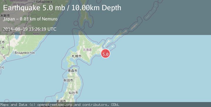 Map of HOKKAIDO, JAPAN REGION