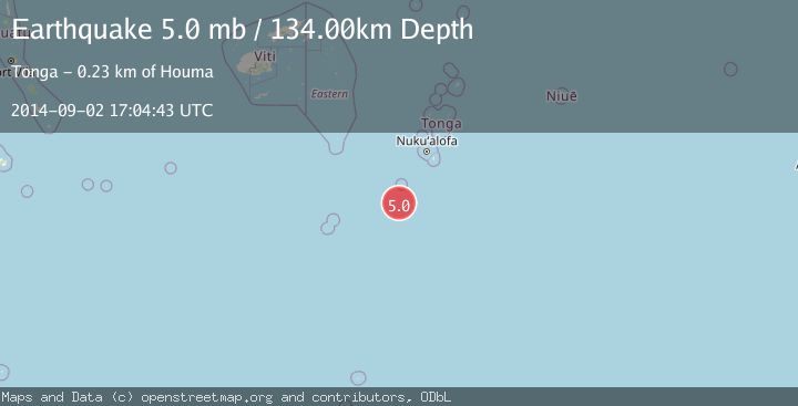 Map of SOUTH OF FIJI ISLANDS