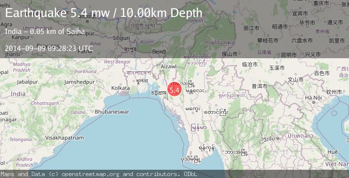 Map of MYANMAR-INDIA BORDER REGION