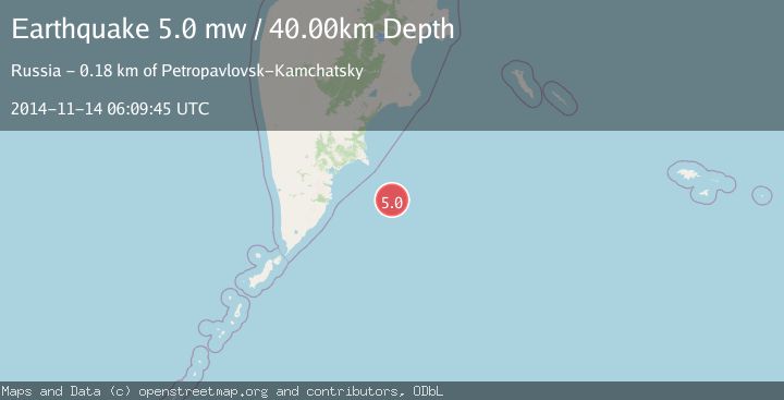 Map of OFF EAST COAST OF KAMCHATKA