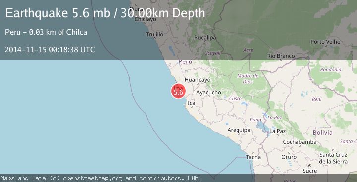 Map of NEAR COAST OF CENTRAL PERU