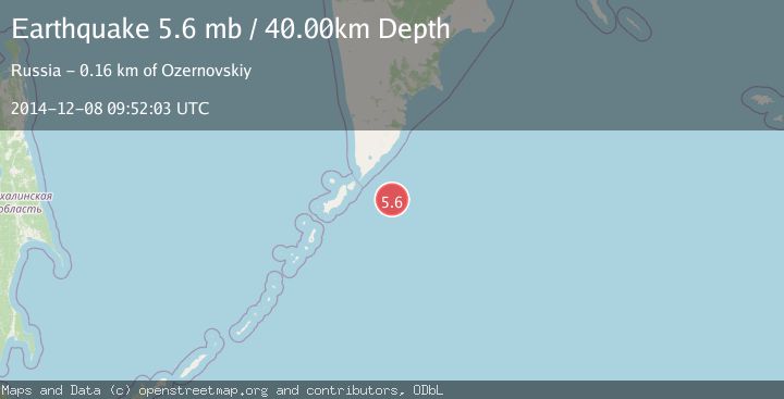 Map of EAST OF KURIL ISLANDS