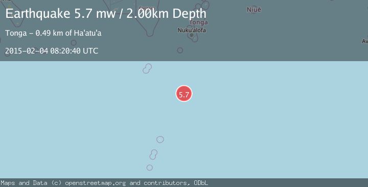 Map of SOUTH OF TONGA