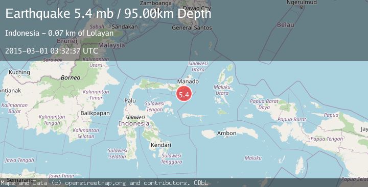 Map of MINAHASA, SULAWESI, INDONESIA