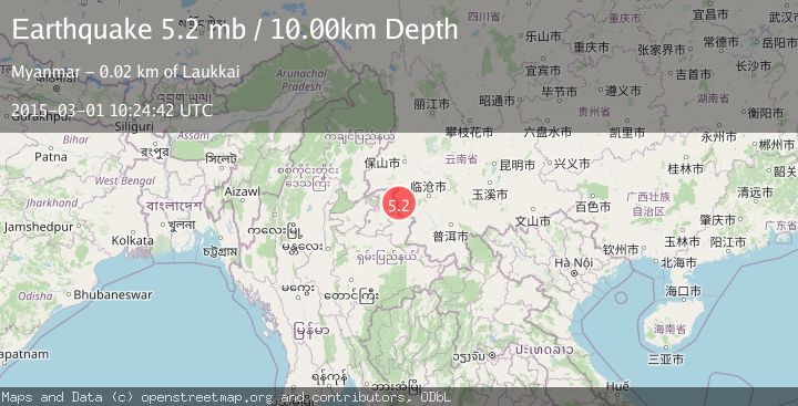 Map of MYANMAR-CHINA BORDER REGION