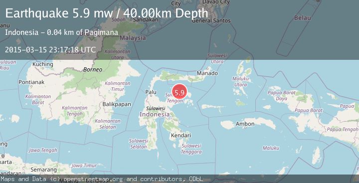 Map of SULAWESI, INDONESIA