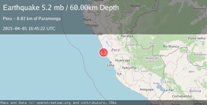 Map of NEAR COAST OF CENTRAL PERU