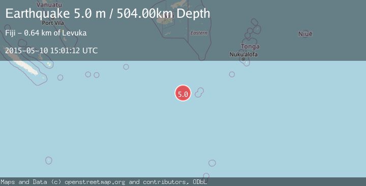 Map of SOUTH OF FIJI ISLANDS