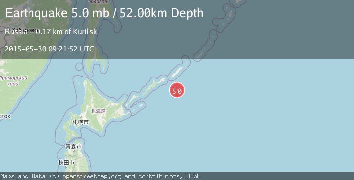 Map of EAST OF KURIL ISLANDS