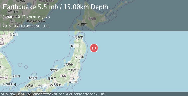 Map of OFF EAST COAST OF HONSHU, JAPAN
