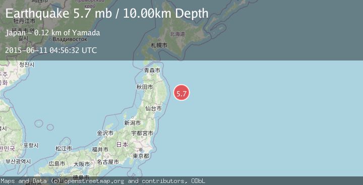 Map of OFF EAST COAST OF HONSHU, JAPAN