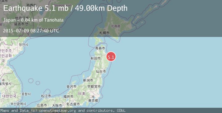 Map of NEAR EAST COAST OF HONSHU, JAPAN