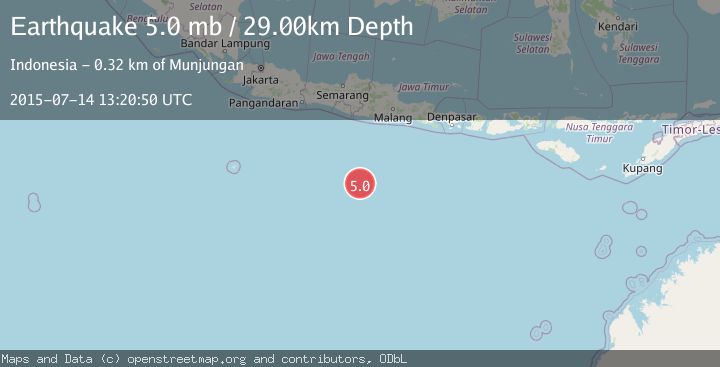 Map of SOUTH OF JAVA, INDONESIA