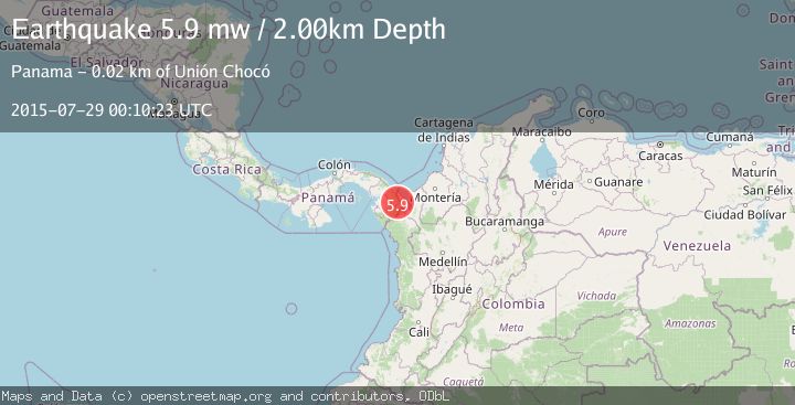 Map of PANAMA-COLOMBIA BORDER REGION