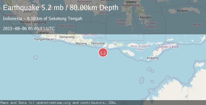 Map of LOMBOK REGION, INDONESIA