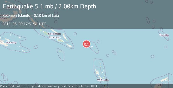 Map of SANTA CRUZ ISLANDS REGION