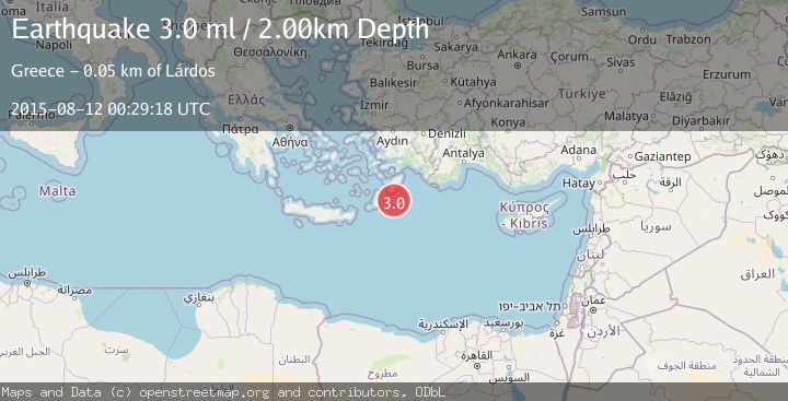 Map of DODECANESE ISLANDS, GREECE