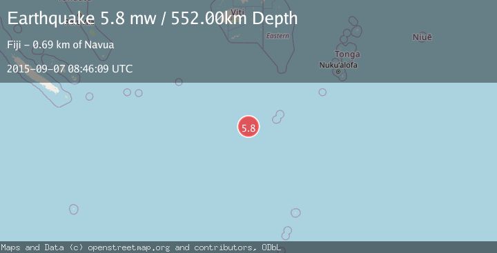 Map of SOUTH OF FIJI ISLANDS
