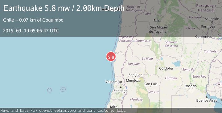 Map of OFFSHORE COQUIMBO, CHILE