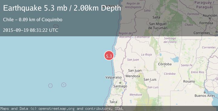 Map of OFFSHORE COQUIMBO, CHILE